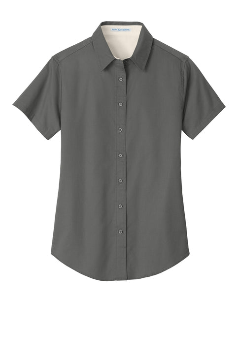 WFAS L508 Port Authority® Women's Short Sleeve Easy Care Shirt - White Logo Embroidered Left Chest