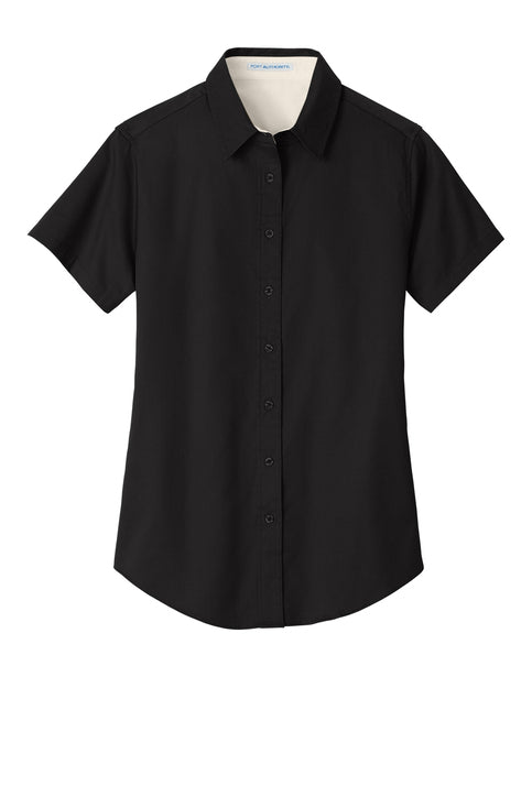WFAS L508  Port Authority® Women's Short Sleeve Easy Care Shirt - White Logo Embroidered Left Chest