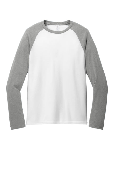 WFAS 6009 Allmade® Unisex Tri-Blend Long Sleeve Colorblock Raglan - Black Logo
