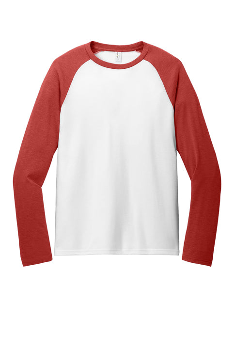 WFAS 6009 Allmade® Unisex Tri-Blend Long Sleeve Colorblock Raglan - Black Logo